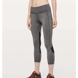Lululemon Pace Rival Crop 22" Heathered Black size 4